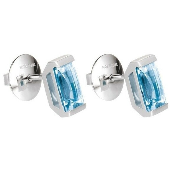 Orecchini Lobo Montblanc Boheme Collection in Argento Topazio Azzurro