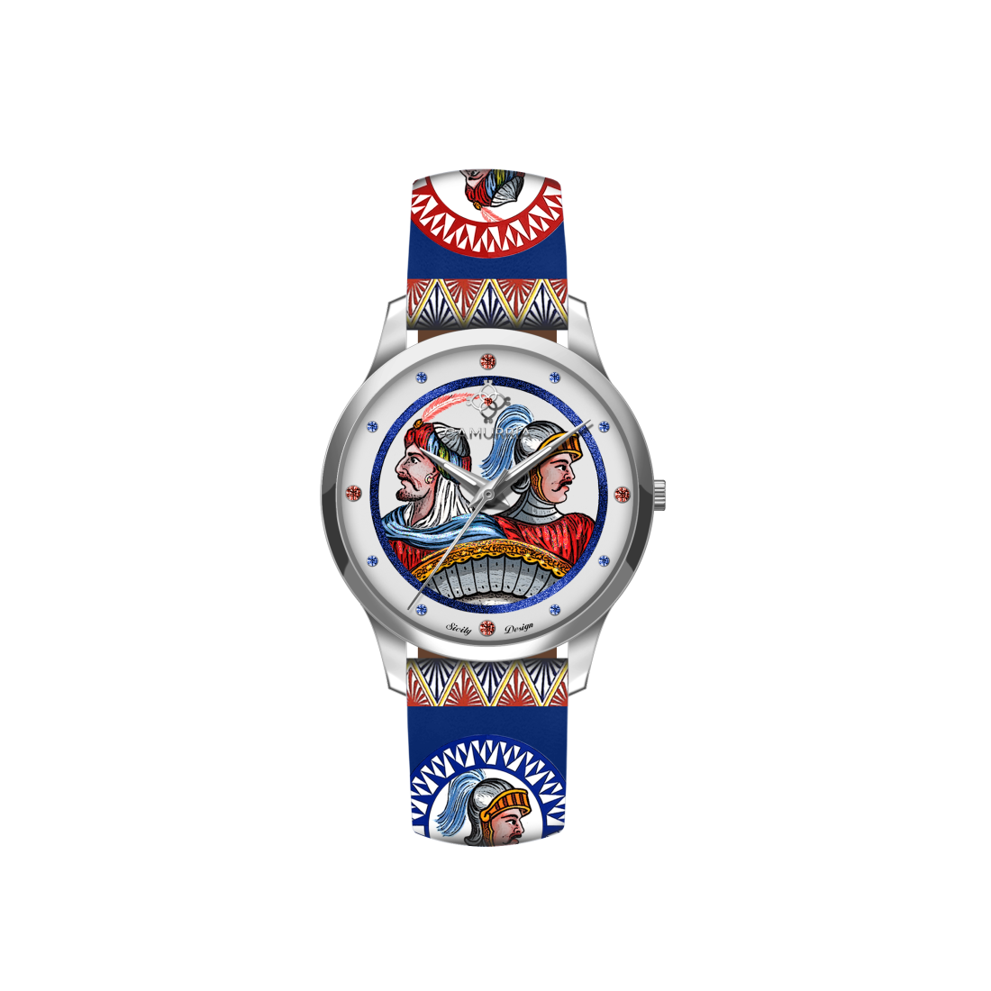 Orologio Camurrìa I Paladini 37 mm Acciaio Cinturino Stampe Siciliane