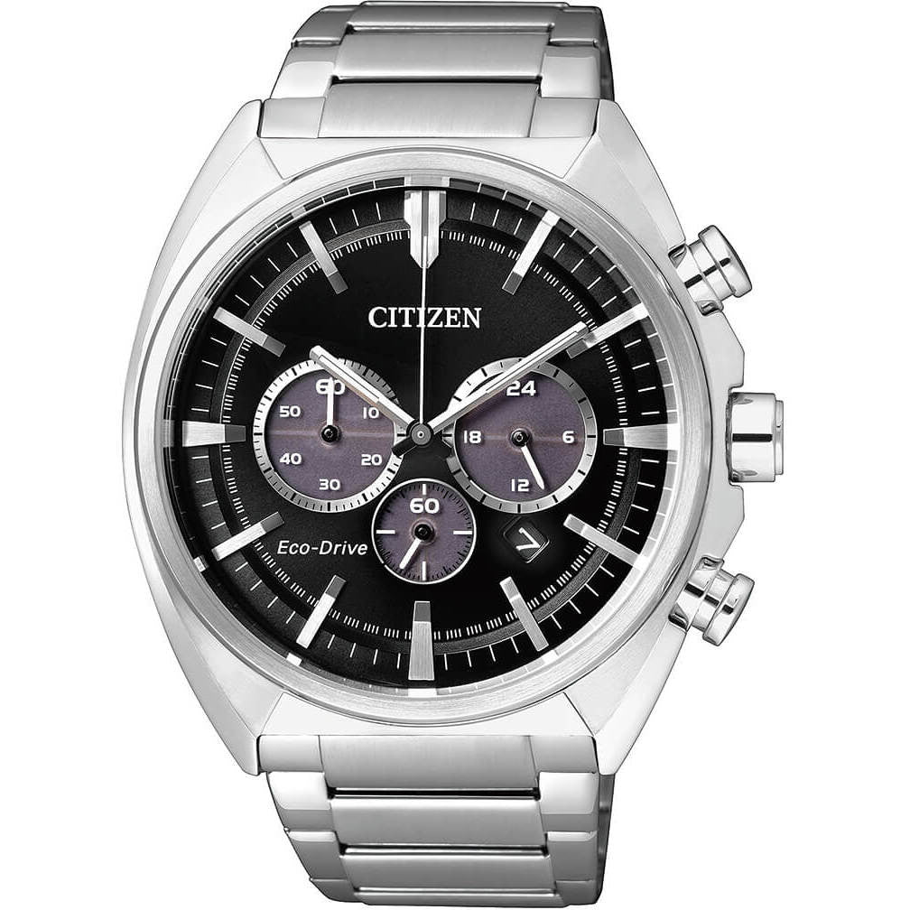 Orologio Citizen Chrono Eco-Drive 43 mm Braccialato Nero
