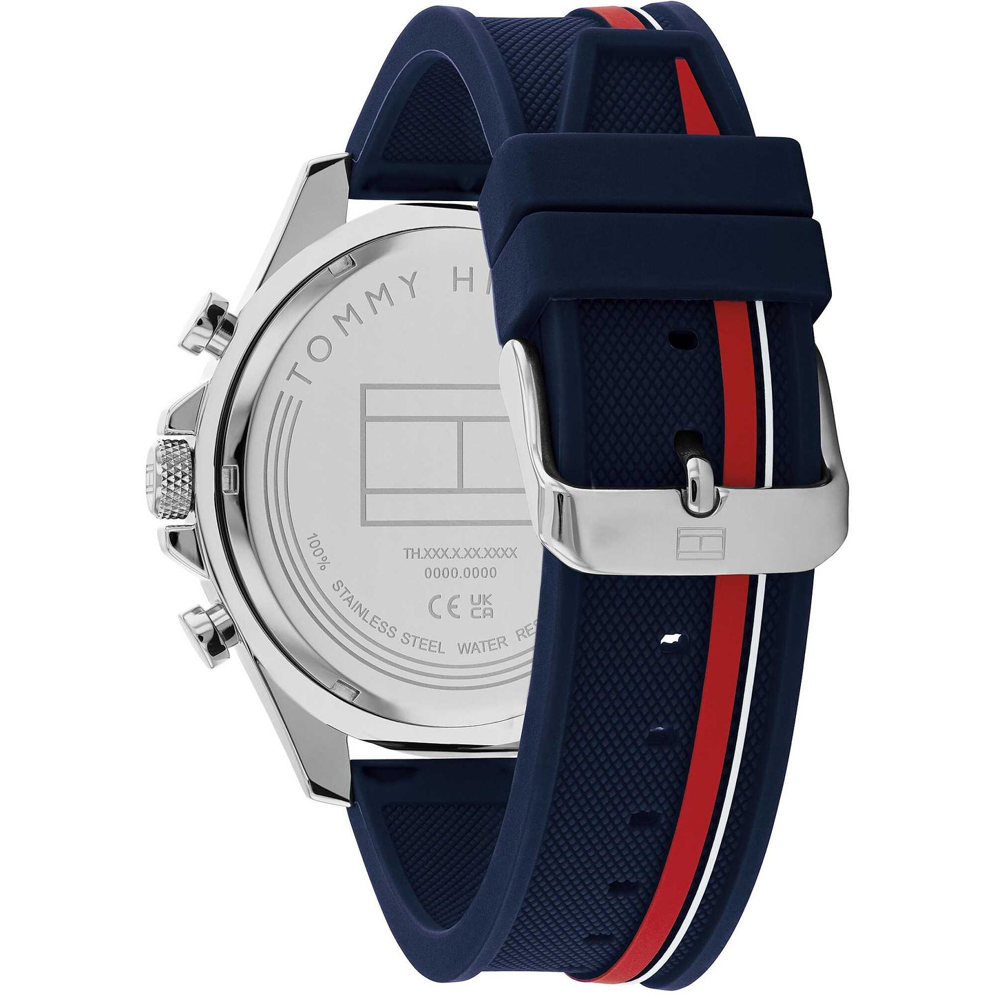 Orologio Tommy Hilfiger Clark Multifunzione 46 mm Acciaio Cinturino Silicone Blu