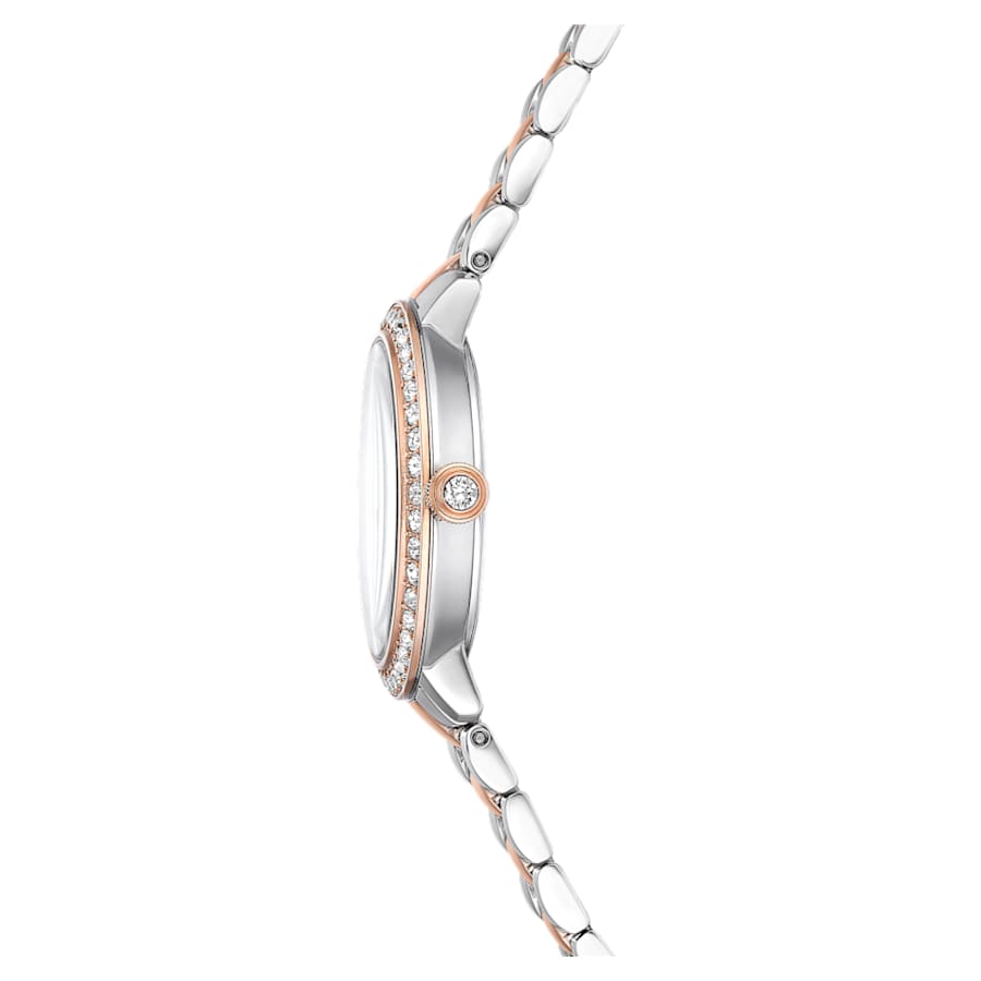 Orologio Swarovski Matrix 3-link Bracciale di metallo, Tono argentato, Finitura in tono oro rosa
