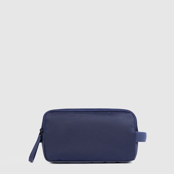 Beauty Piquadro Case In Tessuto Ed Inserti Pelle Blu