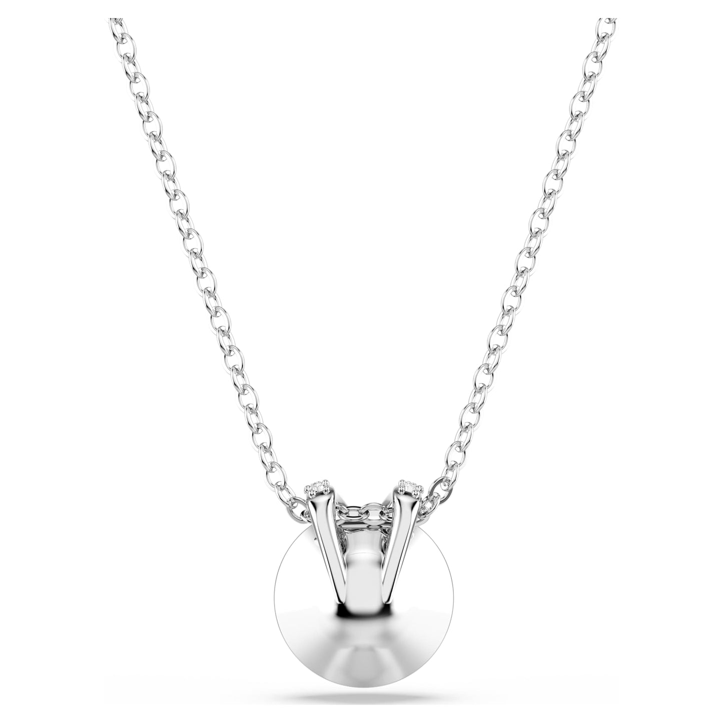 Collana Swarovski Pendente Bella V Taglio Round, Verde, Placcato rodio