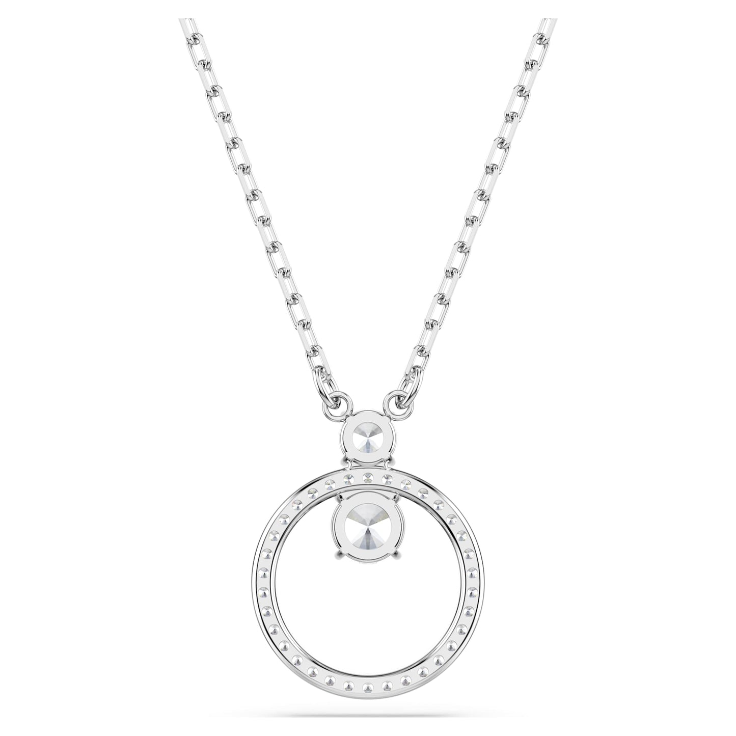 Collana Swarovski Pendente Constella Pavé, Taglio Round, Bianco, Placcato rodio