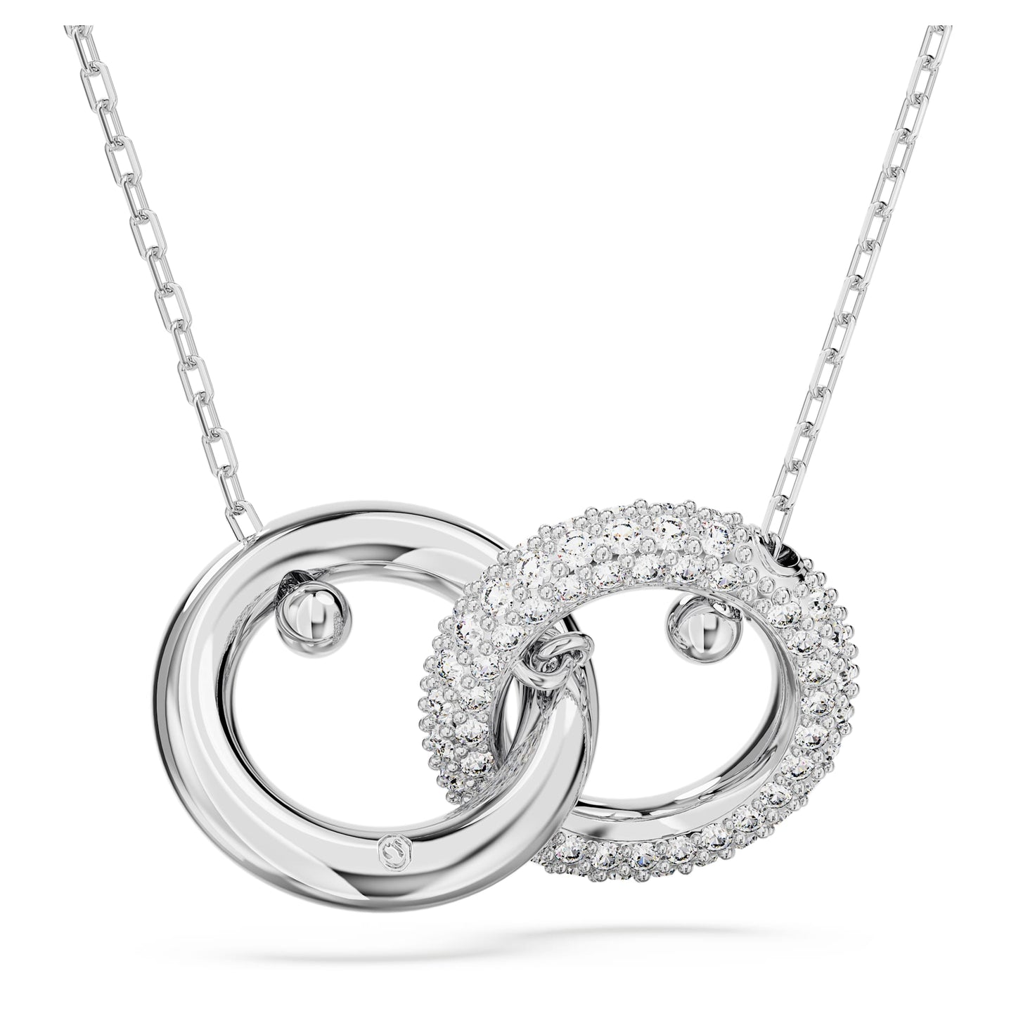 Collana Swarovski Pendente Dextera Anello concatenato, Bianco, Placcato rodio