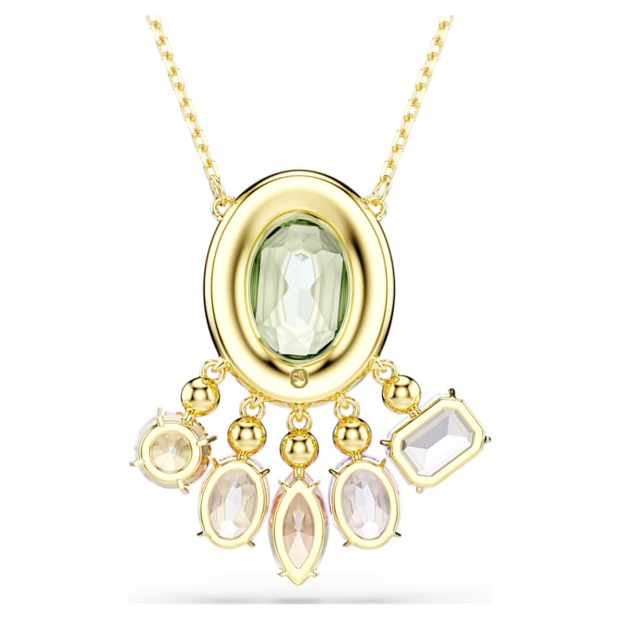 Collana Swarovski Gema Pendente Dangling Taglio misto, Cristalli pendenti, Multicolore, Placcato color oro