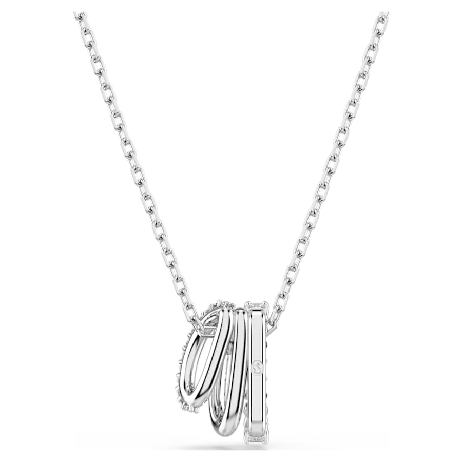 Collana Swarovski Hyperbola Pendente White Taglio Round, Bianco, Placcato rodio