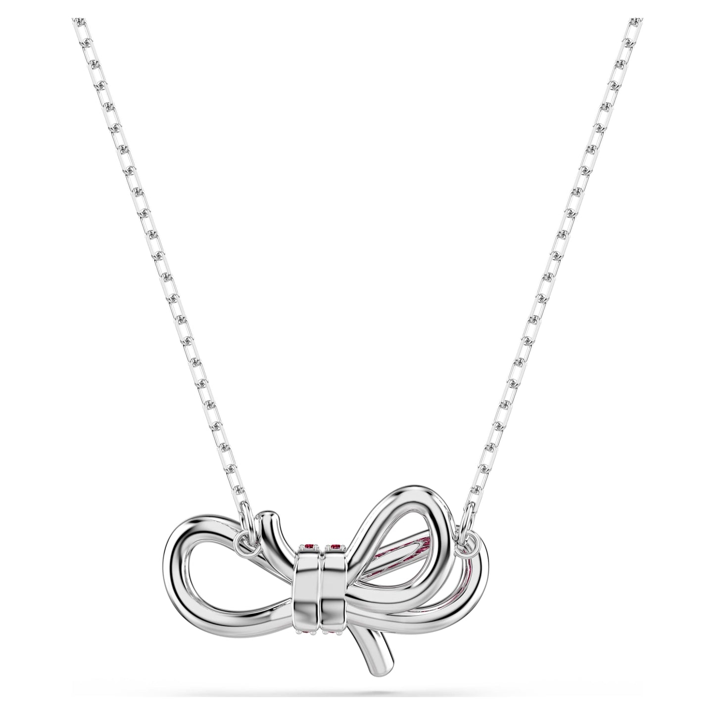 Collana Swarovski Pendente Lifelong Bow Fiocco, Rosa, Placcato rodio