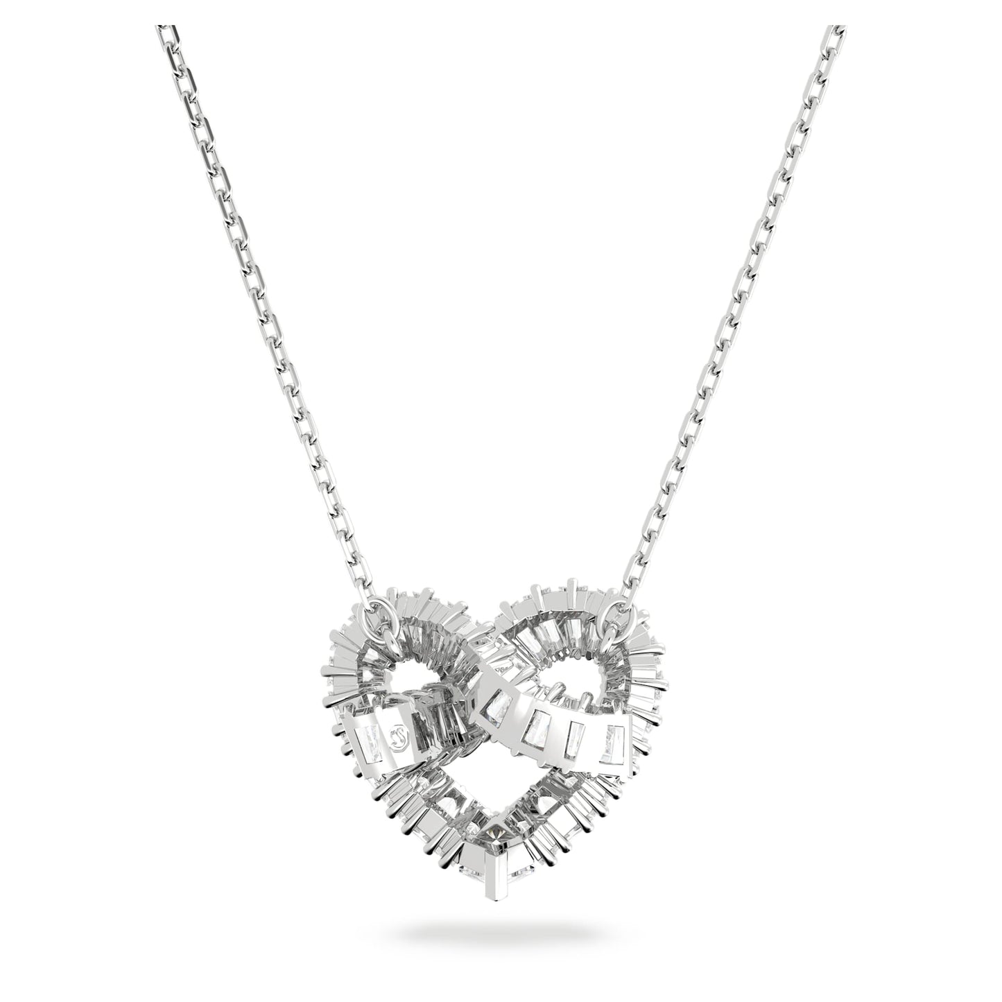 Collana Swarovski Pendente Matrix Taglio misto, Cuore, Bianco, Placcato rodio