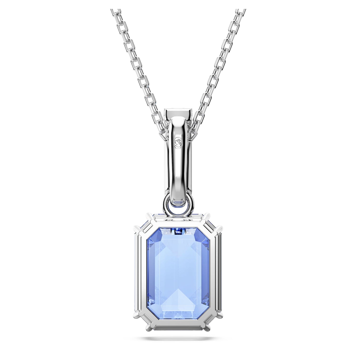 Collana Swarovski Pendente Millenia Taglio ottagonale, Blu, Placcato rodio