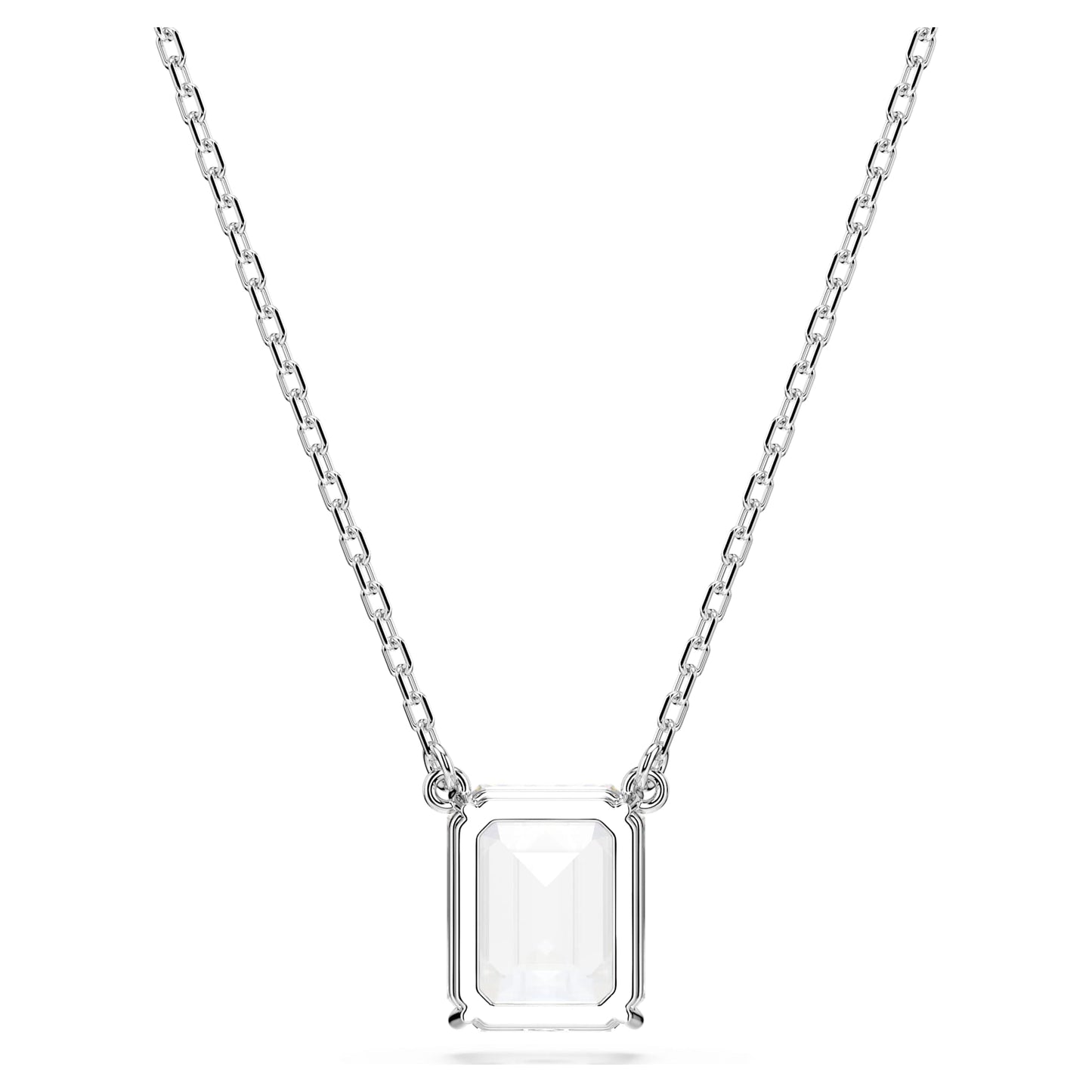 Collana Swarovski Pendente Stilla Taglio ottagonale, Bianco, Placcato rodio