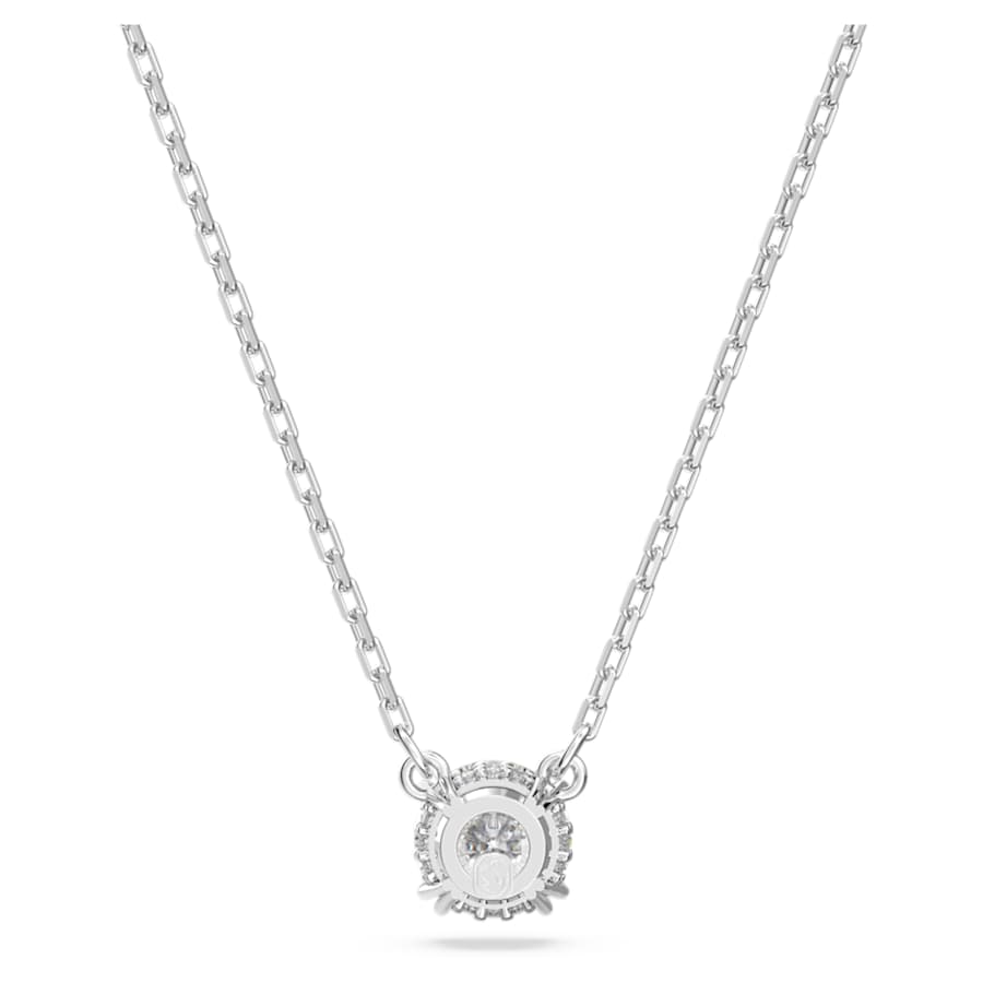 Collana Swarovski Stilla Pendente Taglio Round, Bianco, Placcato rodio