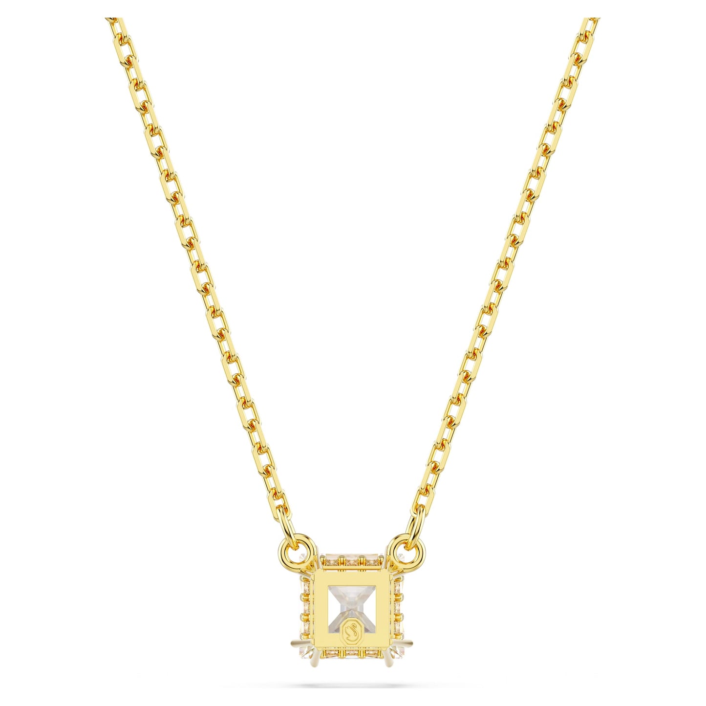 Collana Swarovski Pendente Stilla Attract Taglio squadrato, Bianco, Placcato color oro