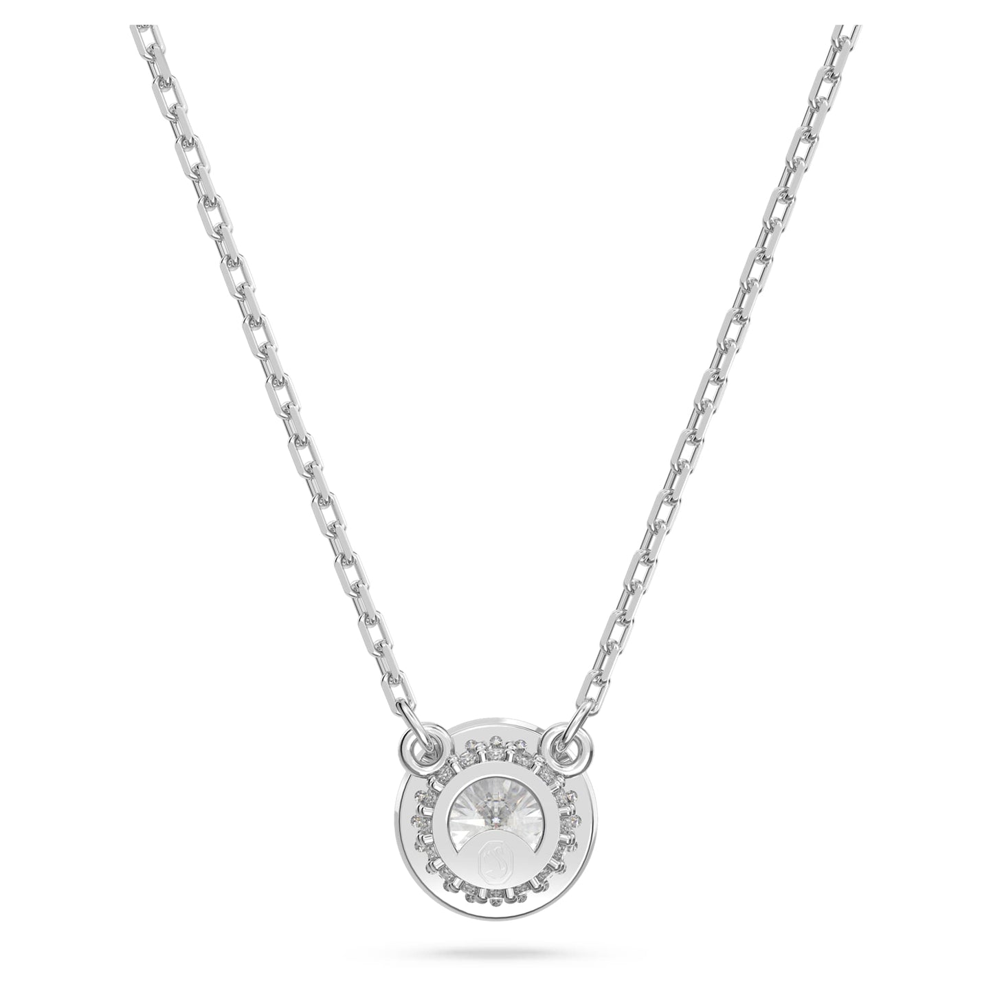 Collana Swarovski Pendente Una Angelic Taglio tondo, Pavé, Bianco, Placcato rodio