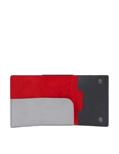 Portacarte Di Credito Piquadro Sliding System Porta Banconote In Pelle Grigio