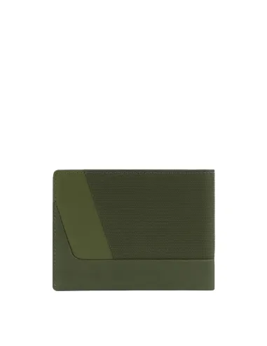 Portafogli Piquadro Portafoglio Uomo Portamonete Portadocumenti Tessuto ed Inserti Pelle Verde
