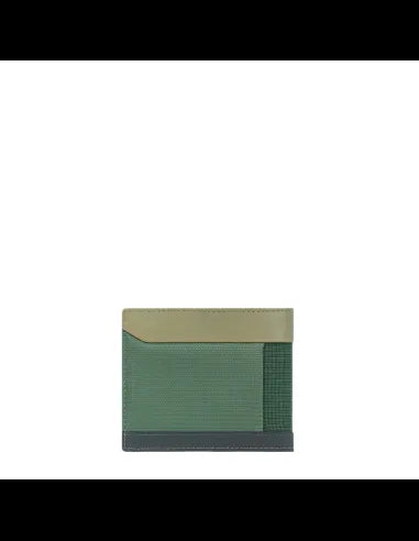Portafogli Piquadro Portafoglio Uomo Portadocumenti In Tessuto Inserti Pelle Verde