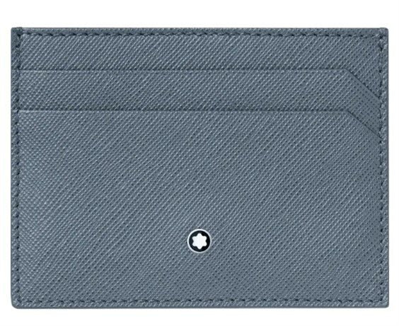 Portacarte Di Credito Montblanc Sartorial 5 Scomparti Pelle Blu Denim