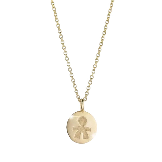 Collana Lebebé Le Coccole Con Medaglietta Bimbo Oro Giallo 9 Kt