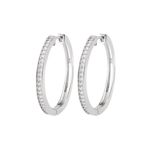 Orecchini Boccole Amen Diamond Argento Mezzo Giro Zirconi