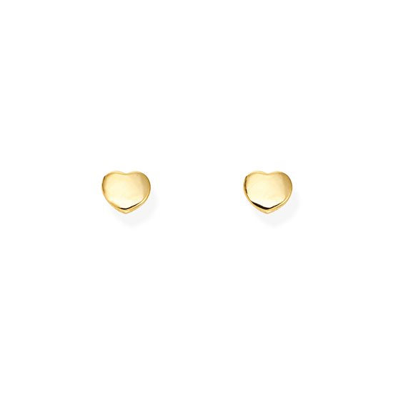 Orecchini Lobo Amen Elegance Argento Dorato Cuore Bombato
