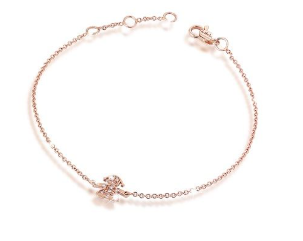 Bracciale Lebebé Le Briciole Inserto Bimba Oro Rosa e Diamantini