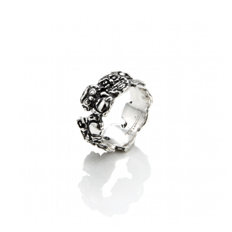 Anello Fascia Giovanni Raspini Animalier, Cuccioli Gufi - Misura 14