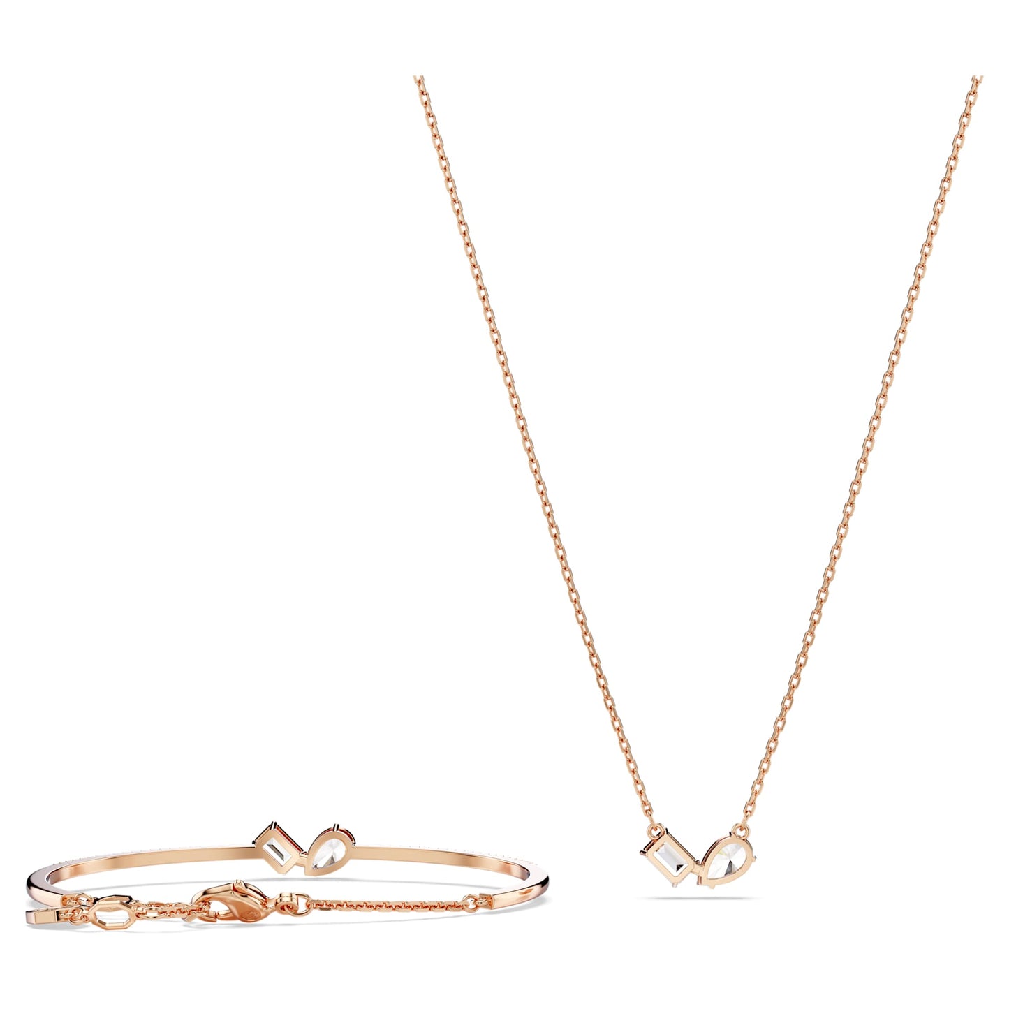 Parures Swarovski Set Mesmera Taglio misto, Bianco, Placcato color oro rosa