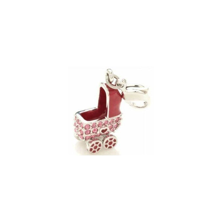 Charms Swarovski Baby Carriage Girl Charm