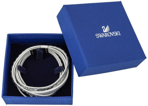 Bracciale Swarovski Celeb Cristalli, Pelle Bianca, Chiusura magnetica