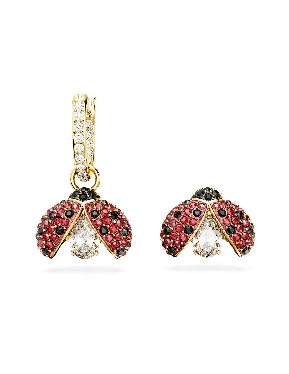 Orecchini asimmetrici Swarovski Idyllia Ladybug, Coccinella