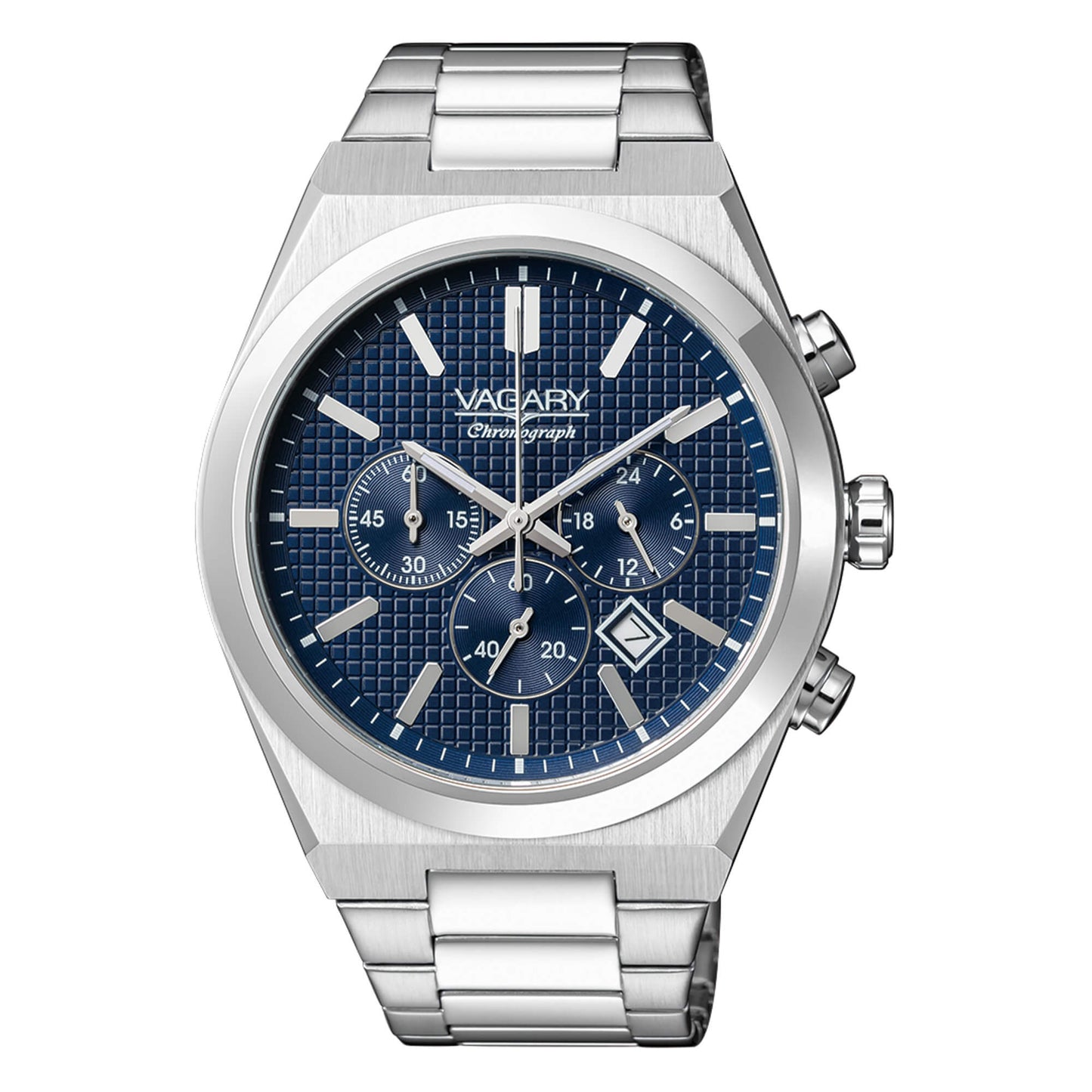 Orologio Vagary Timeless Crono 41 mm Acciaio Braccialato Blu