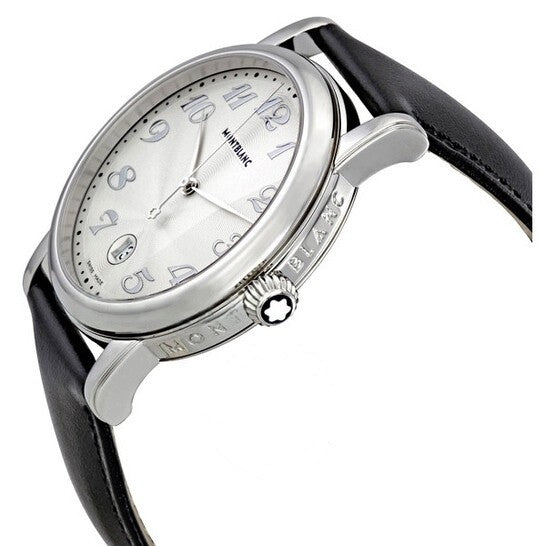 Orologio Montblanc Star Steel 40 mm Pelle Nera Quadrante Silver