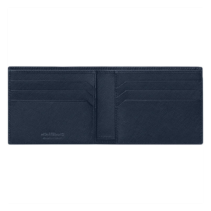 Portafogli Montblanc Sartorial Portafoglio 6 Scomparti Pelle Blu