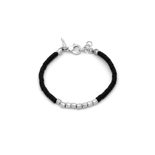 Bracciale Giovanni Raspini Uomo Granelli Ed Agata Nera