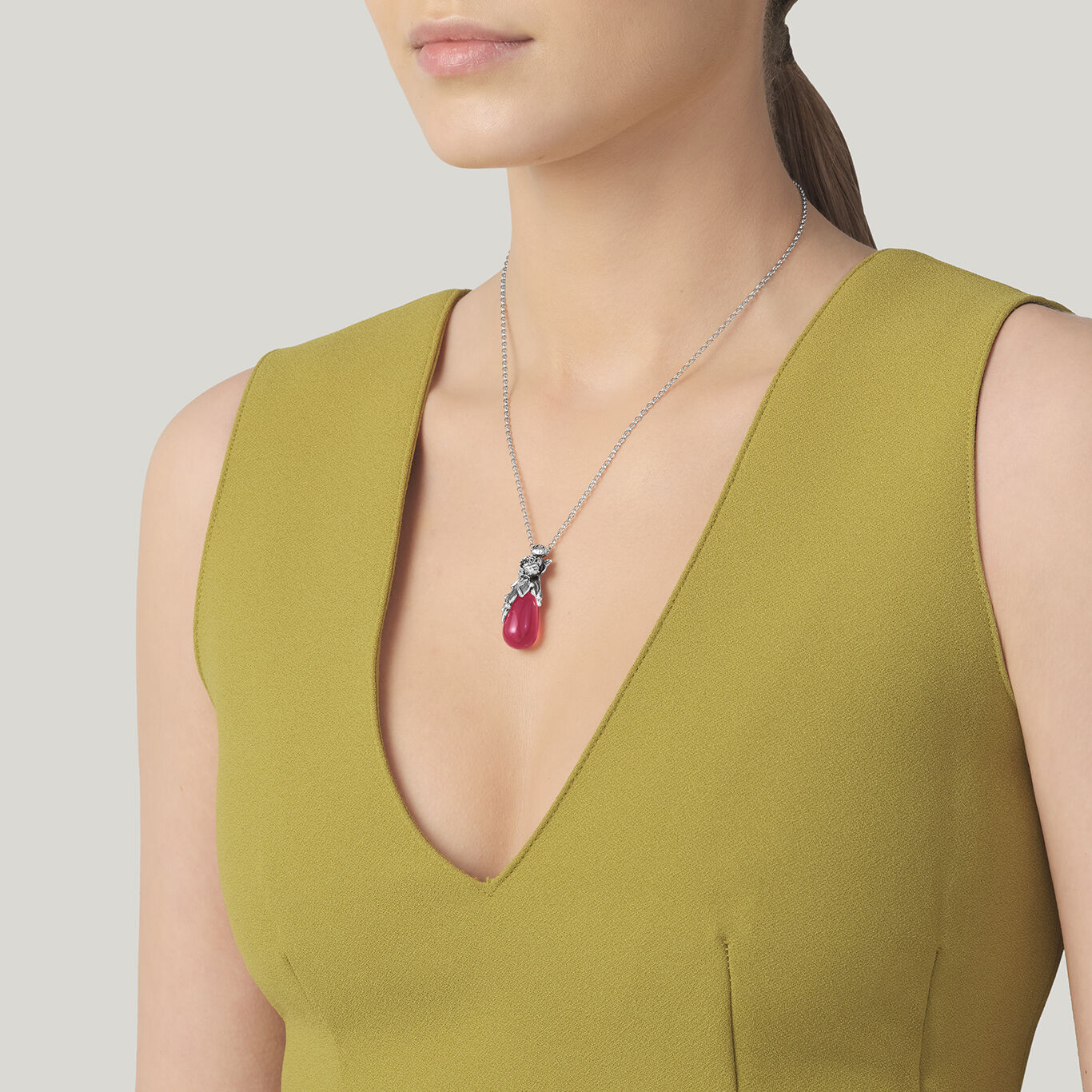 Collana Giovanni Raspini Pendente Goccia Peonie