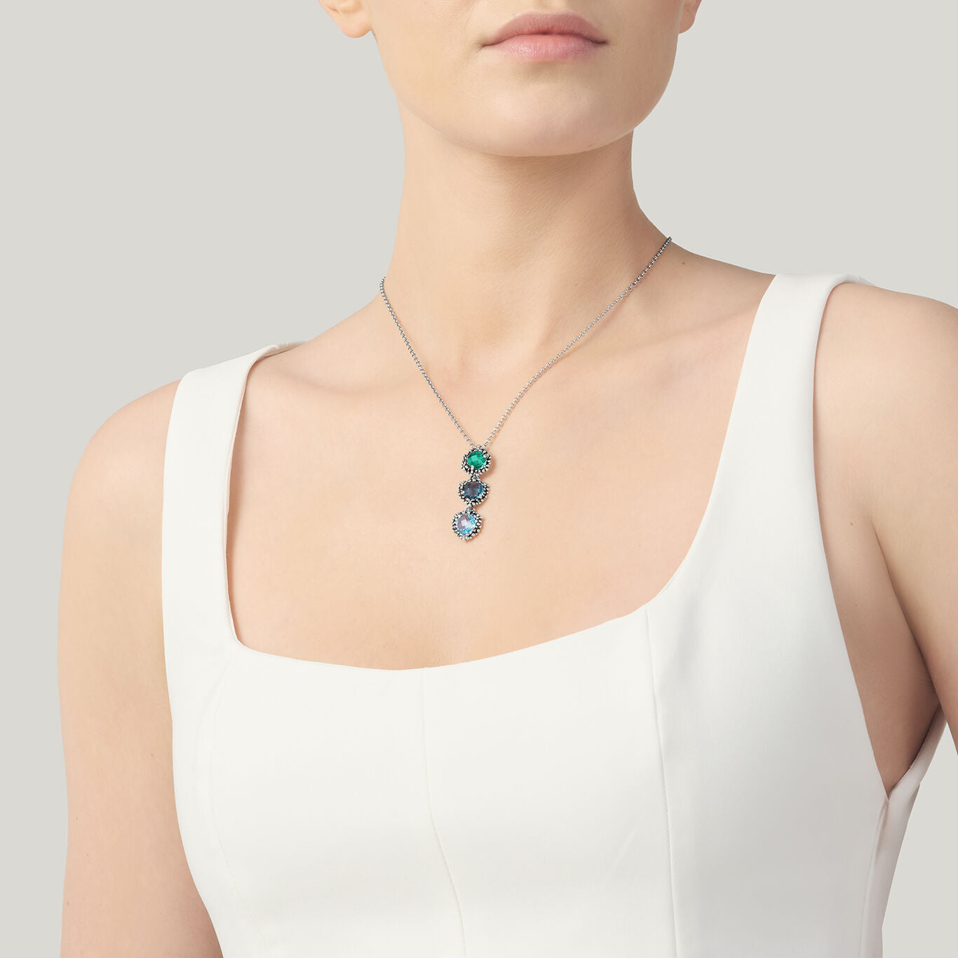 Collana Giovanni Raspini Pendente Cascata Blue Ivy