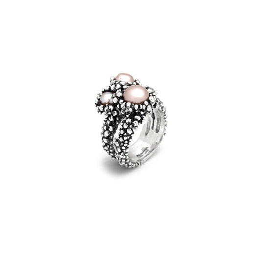 Anello Fascia Giovanni Raspini Blossom Argento 925 e Perle naturali - Misura 14
