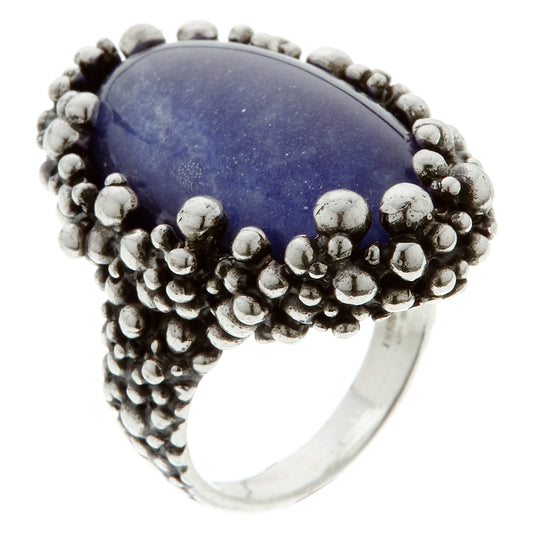 Anello Giovanni Raspini Perlage & Intrecci Cristallo Rocca Sodalite - Misura 14