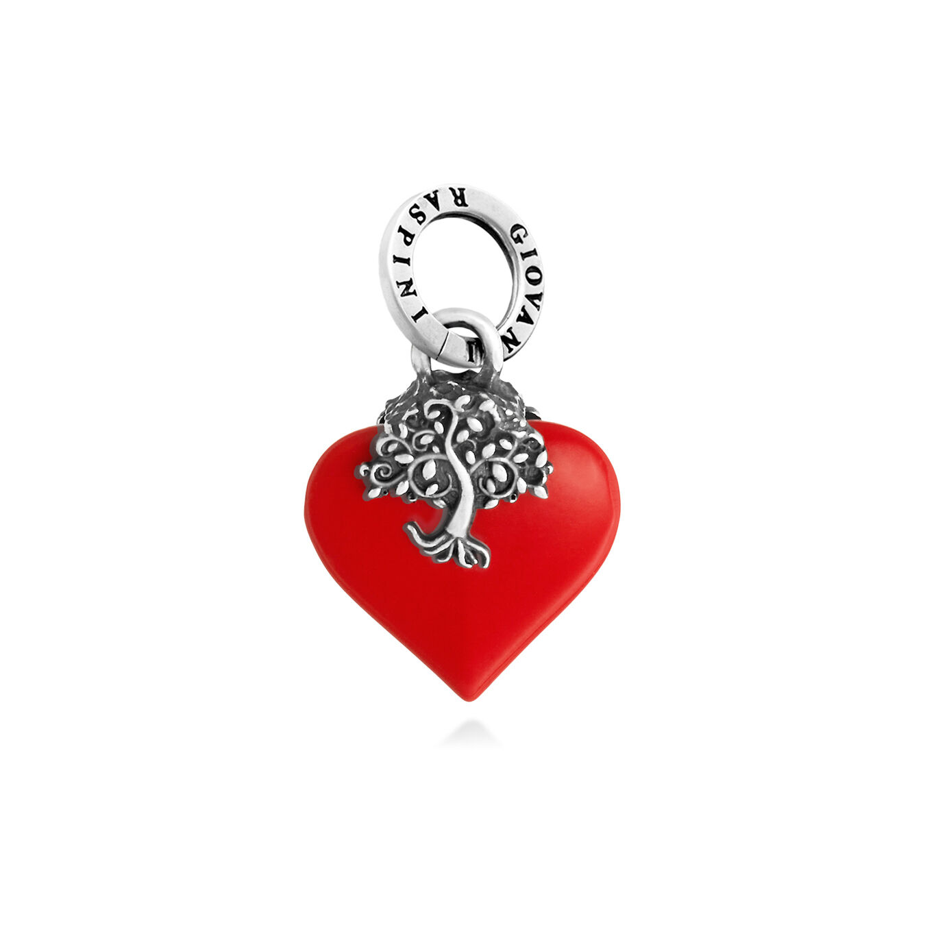 Charm Giovanni Raspini Cuore Albero della Vita Rosso