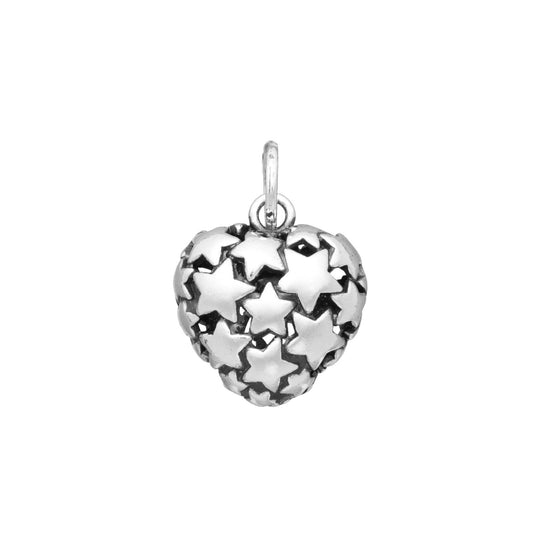 Charm Giovanni Raspini Cuore Grande Stelle Argento 925