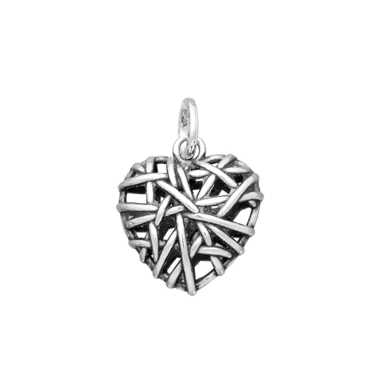 Charm Giovanni Raspini Cuore Grande Intrecci Argento 925