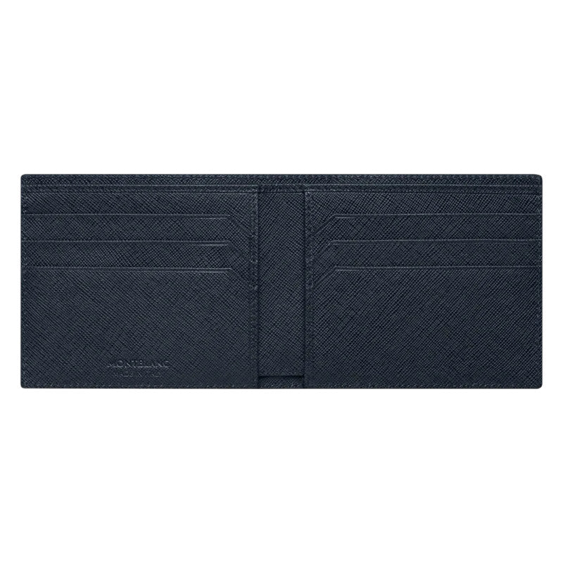 Portafogli Montblanc Sartorial Portafoglio 6 Scomparti Pelle Nero e Indaco