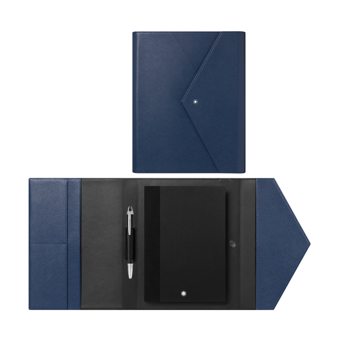 Set Penna + Blocco + Custodia in pelle Montblanc Augmented Paper Sartorial Blue