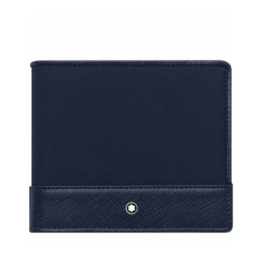 Portafogli Montblanc Sartorial Portafoglio 4 Scomparti Portamonete Pelle Blu