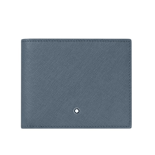 Portafogli Montblanc Sartorial Portafoglio Pelle Blu Denim