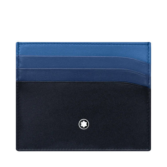 Portacarte Di Credito Montblanc Meisterstuck 6 Scomparti Pelle Blu