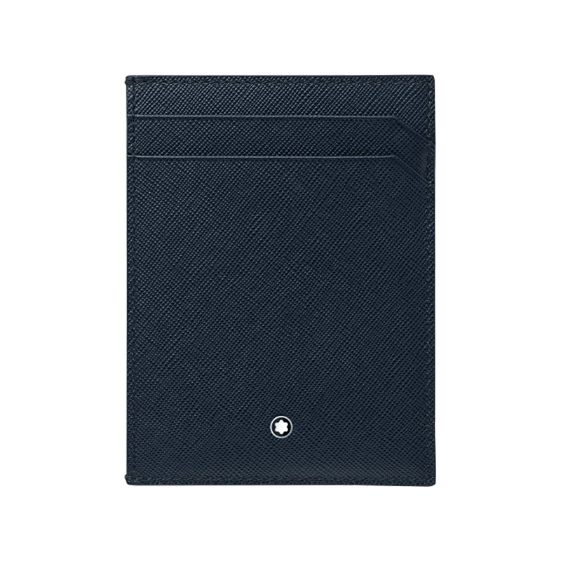 Portacarte Di Credito Montblanc Sartorial 4 Scomparti Pelle Indaco