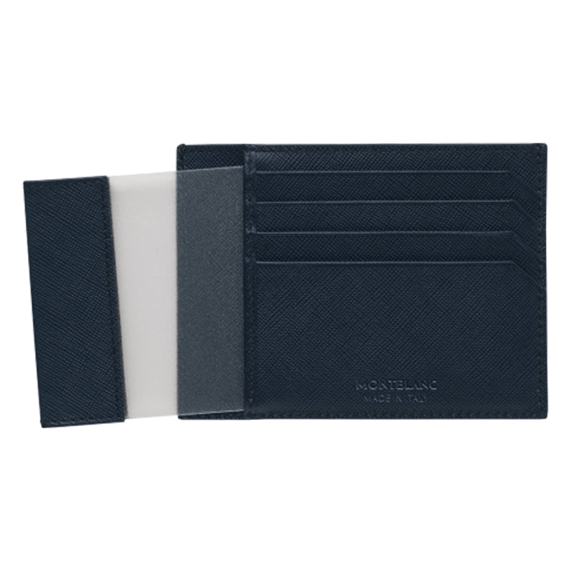 Portacarte Di Credito Montblanc Sartorial 4 Scomparti Pelle Indaco