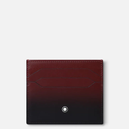 Portacarte Di Credito Montblanc Meisterstuck 6 Scomparti Pelle Sfumata Bordeaux